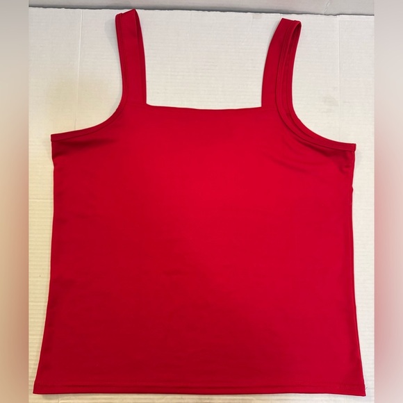 New Directions Wide Shoulder Straps Red Tank Top - Picture 1 of 6